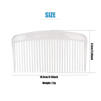 Lawie 20 Pack Clear White Large Plastic Hair Side Comb With Long Teeth Hairpins Grips Barrettes Clamps Bows for Women Bridal Wedding Veil Decorative Headpiece French Twist Updo Bun Accessories