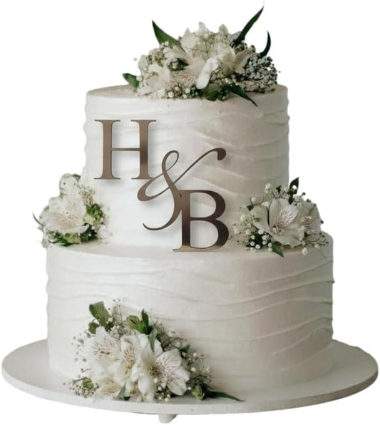 Personalized Wedding Cake Charm, Custom Monogram Side Topper - 30 colors to choose from