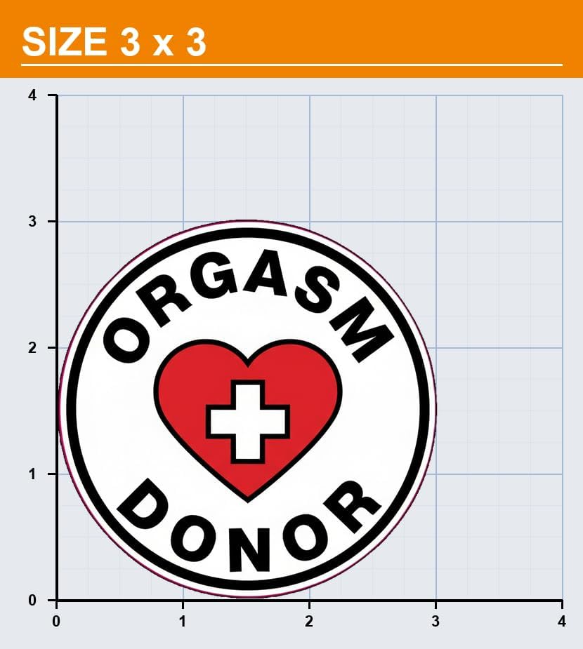 Orgasm Donor Sticker | Humorous Heart Medical Vinyl Decal | Funny Gift for Nurses, Doctors, Healthcare Workers [TTLE]