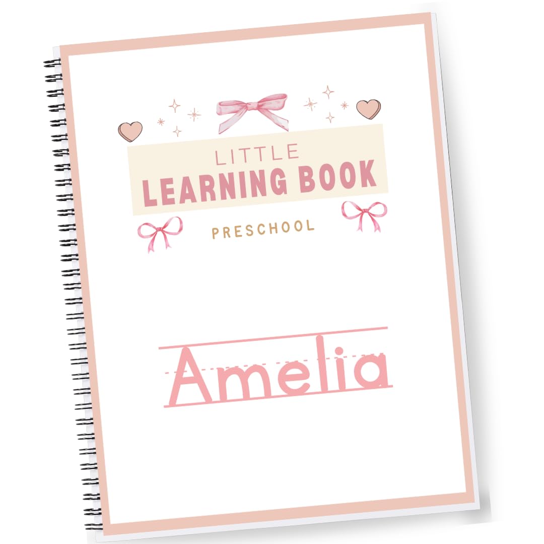 Personalized Preschool Reusable Workbook: Little Learning Book (Animals)