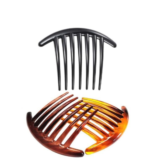 7 Tooth French Twist Comb, 3 PCS Plastic Hair Clip, Hair Side Combs Accessory for Women Girls, Hair Clip Comb Accessories (Black and Brown) ﻿