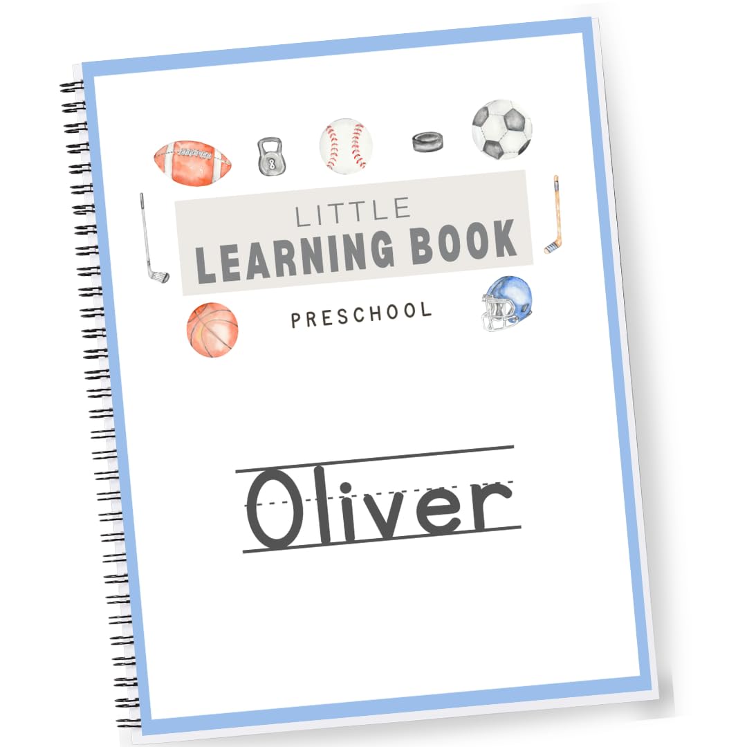 Personalized Preschool Reusable Workbook: Little Learning Book (Animals)