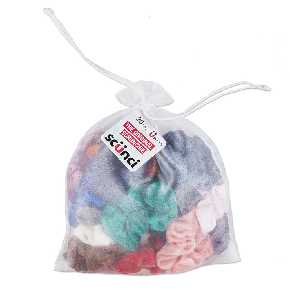 Scunci by Conair Scrunchie Hair Ties, Nylon Silk Design, 20-Count