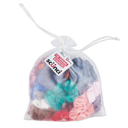 Scunci by Conair Scrunchie Hair Ties, Nylon Silk Design, 20-Count
