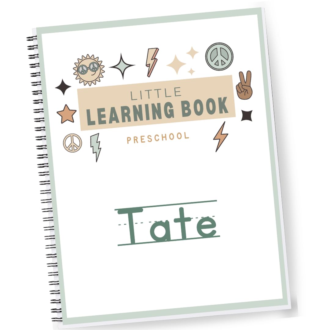Personalized Preschool Reusable Workbook: Little Learning Book (Animals)