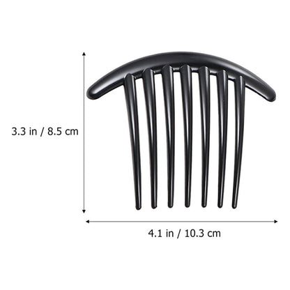 7 Tooth French Twist Comb, 3 PCS Plastic Hair Clip, Hair Side Combs Accessory for Women Girls, Hair Clip Comb Accessories (Black and Brown) ﻿