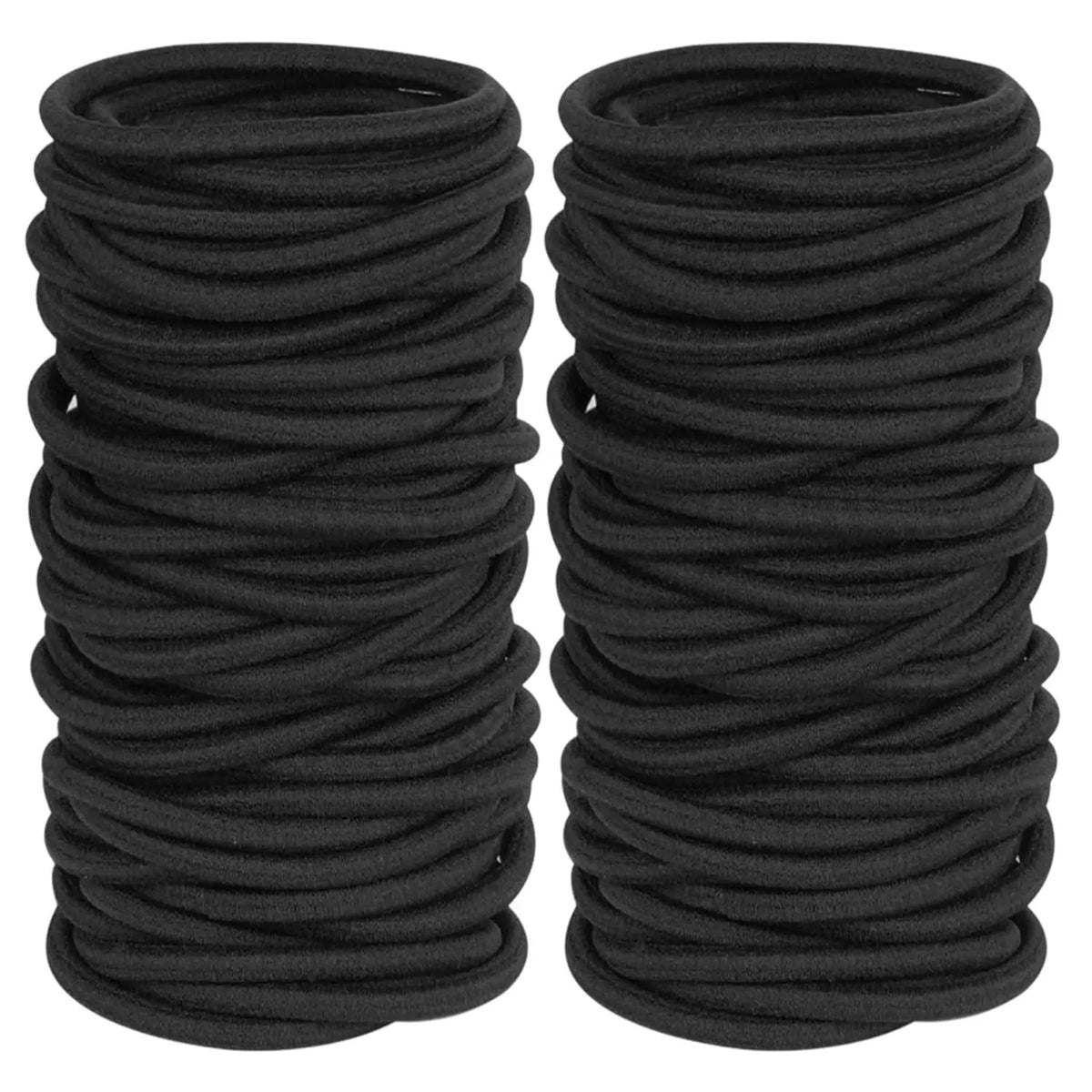120PCS Nylon Solid Color 4mm Tie-Band Hairbands & Scrunchies Variety Pack - High Stretch Durable Everyday Hair Accessories for Thick Hair