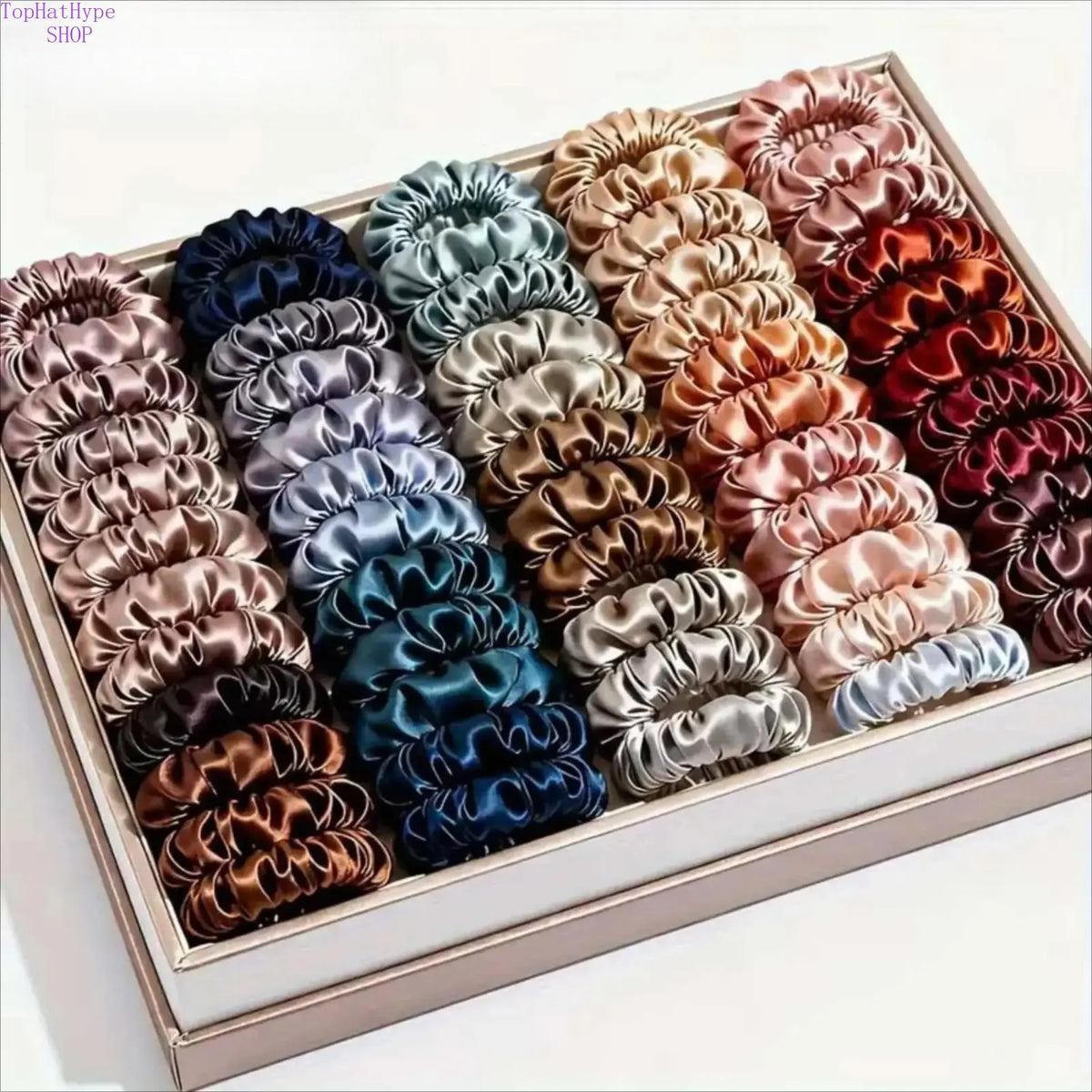 Women's 19PCS Satin Scrunchies Bulk Set - Colorful Hair Ties, Soft Silk No-Damage Ponytail Holders, Lightweight Cute Hair Accessories for Everyday Wear & Party Gift, Sohochic