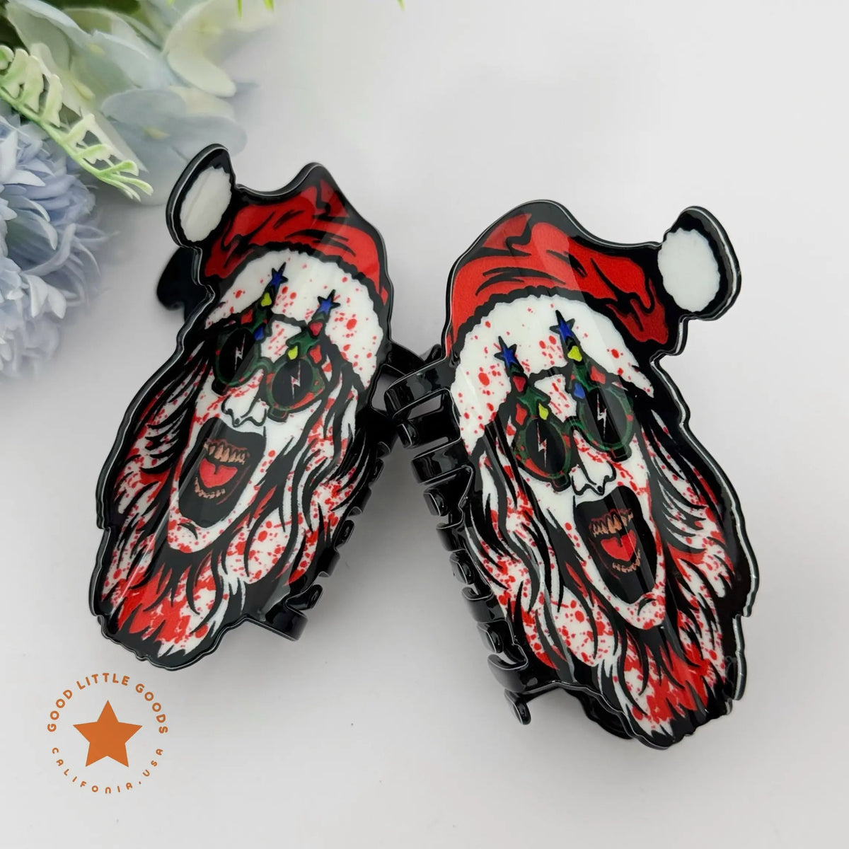 Blue-Haired Girl Double-Sided Claw Hair Clips, Durable Plastic for Women & Girls, FallFreshness, Casual Design, 4 Inches, Unisex, Premium Quality, Perfect Gift for Birthday, Valentine's Day, Graduation