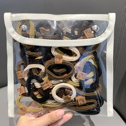 Chic Brown Elastic Hair Ties, Simple Premium Scrunchies, Stretchy Durable Hair Bands for Daily Hairstyling & Casual Everyday Outfit Styling,sohochic