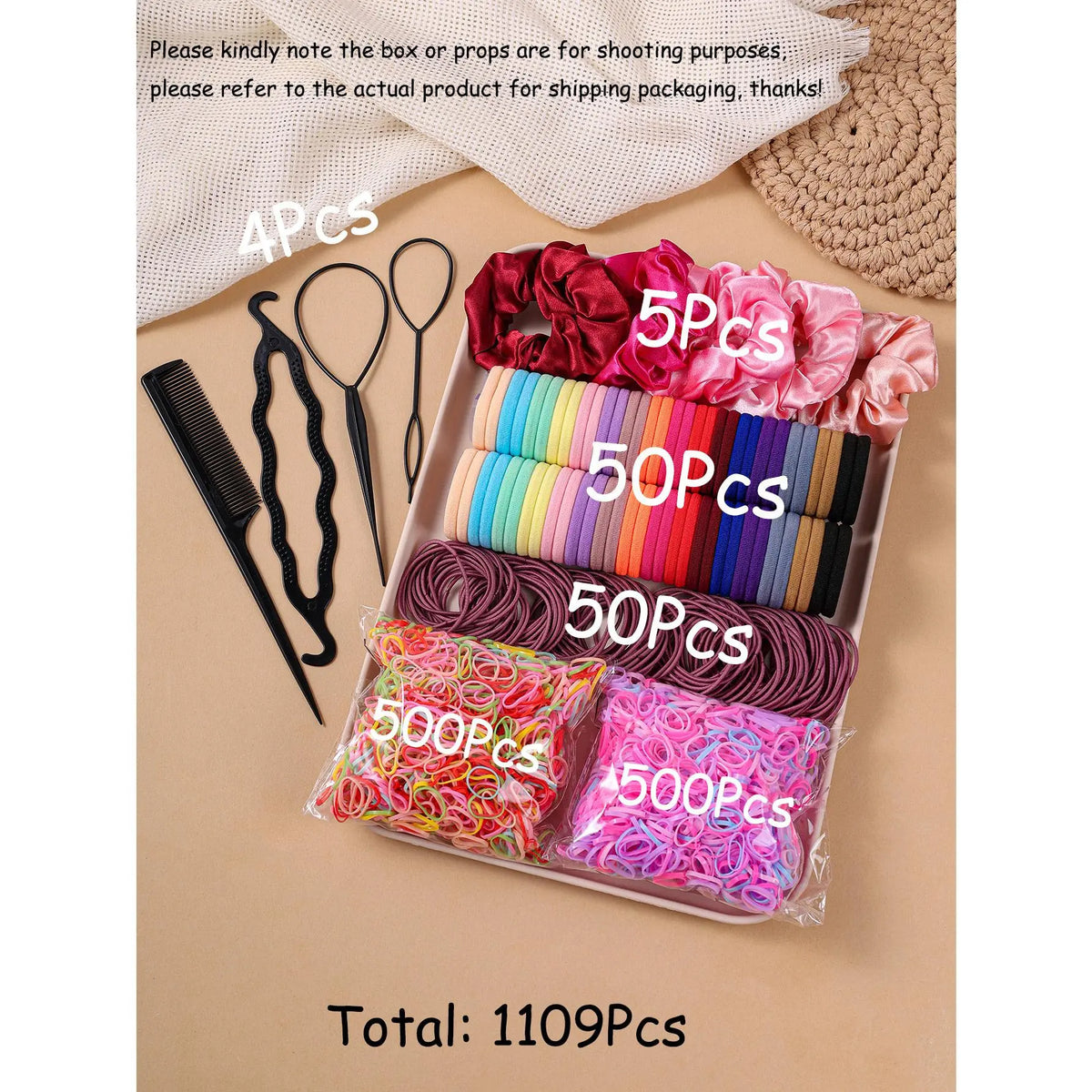 Women's Minimalist No Damage Hair Ties Set - 10-Piece Polyester Neutral Scrunchies Bulk, Classic Accessory Set for Daily Hairstyling Ponytail Holders, Sohochic Fashion Items, 10 Pieces