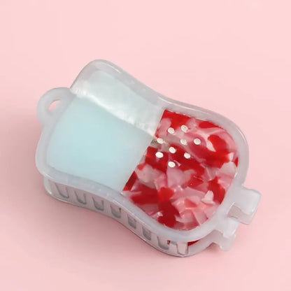 Chill Pill Hair Claw Clip - Aesthetic Cute Claw for Girls - Pale Peach with Various Fun Designs