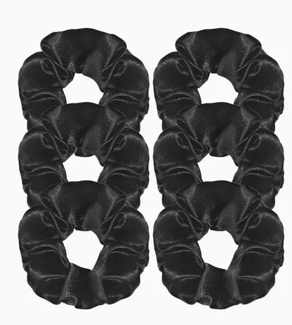 12pcs Women’s Solid Color Satin Silk Scrunchies, Non-Damaging Elastic Hair Ties for Women, Great for High Ponytail Casual Wear Daily, Perfect Christmas Birthday Gift for Her