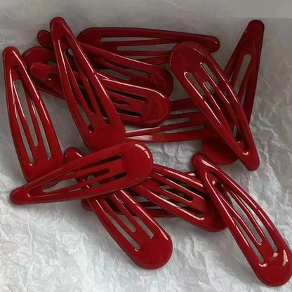 10pcs Red Oil Drop Star Waterdrop Hair Clips for Women, Simple Cute Back Head Hair Accessories for Daily Home Commuting College Gift