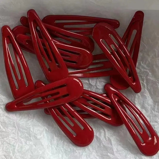10pcs Red Oil Drop Star Waterdrop Hair Clips for Women, Simple Cute Back Head Hair Accessories for Daily Home Commuting College Gift