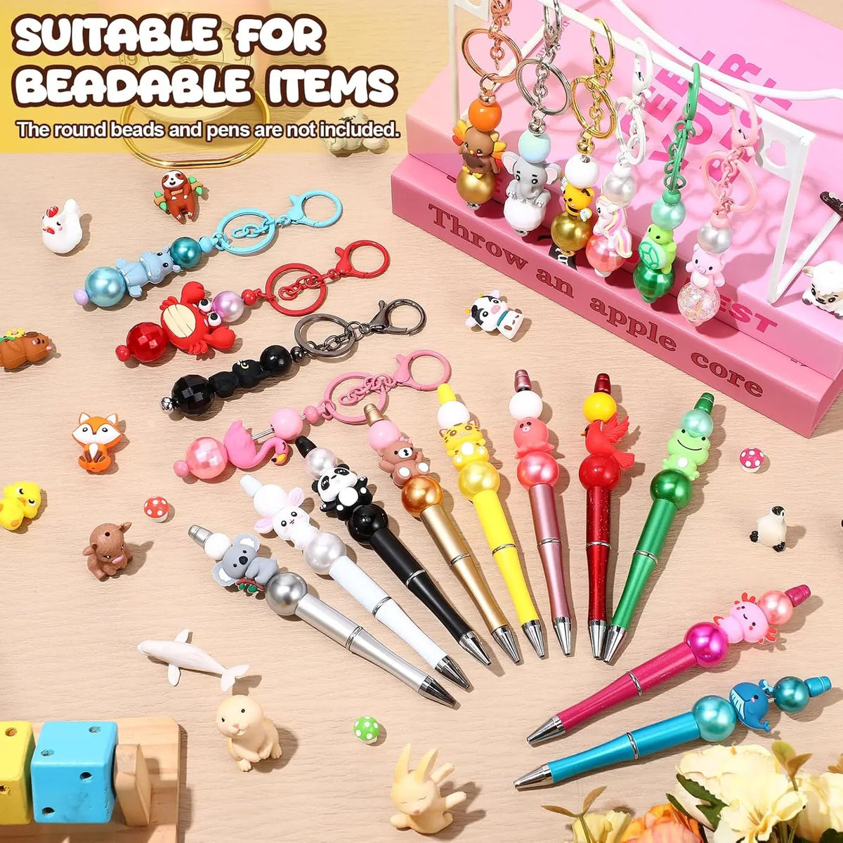 12pcs/20pcs 3D Silicone Beads Set, DIY Mix Beads, Decorative Beads, Beads For Crafts, DIY Jewelry Decoration, DIY Jewelry Keychain Pen Making, Random Cute Animal Food Plant Focal Beads, Craft Accessories, Beading Accessories for Homemade Gifts