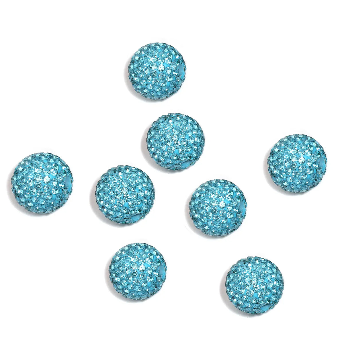B57 Handmade Polymer Clay Round Straight-Hole Drill Balls - DIY Beading Material for Jewelry Lovers, Charms Making, DIY Craft Embellishments, Beads and Accessories, Rhinestone Beads