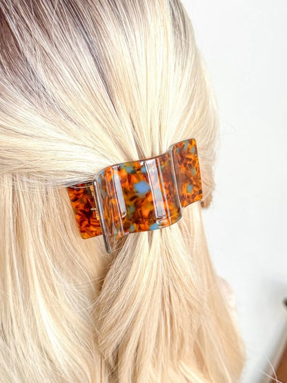 Three-Piece Hair Clip Set, Marble Pattern Floral Morandi Color, Stylish Acetate Material, Fashionable Hair Accessories, Hair Claws Set