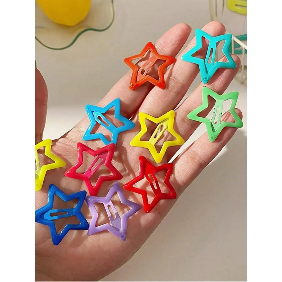 Dopamine Hair Accessory Set (30-90 Pieces) - Colorful Sparkly Star Secure Flat Clips, Fashion All-Season Hair Accessories for School & Daily Wear, Cute