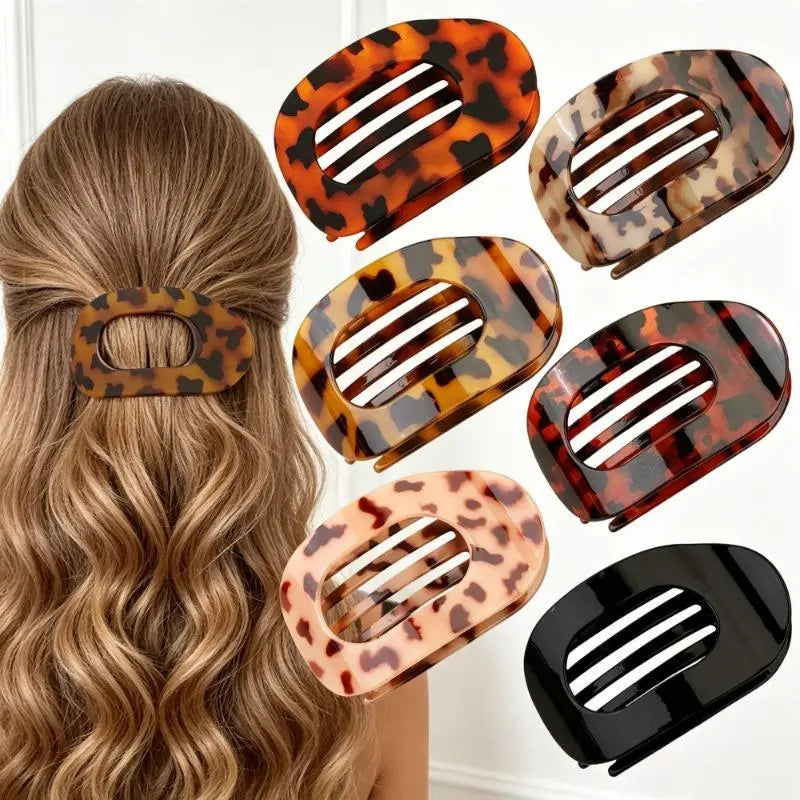 6PCS Matte No-Crease Flat Hair Clips, Strong Grip Hair Accessories for Thick & Thin Hair, Trendy Hair Claws for Daily Work and Party Outfits,travel essentials