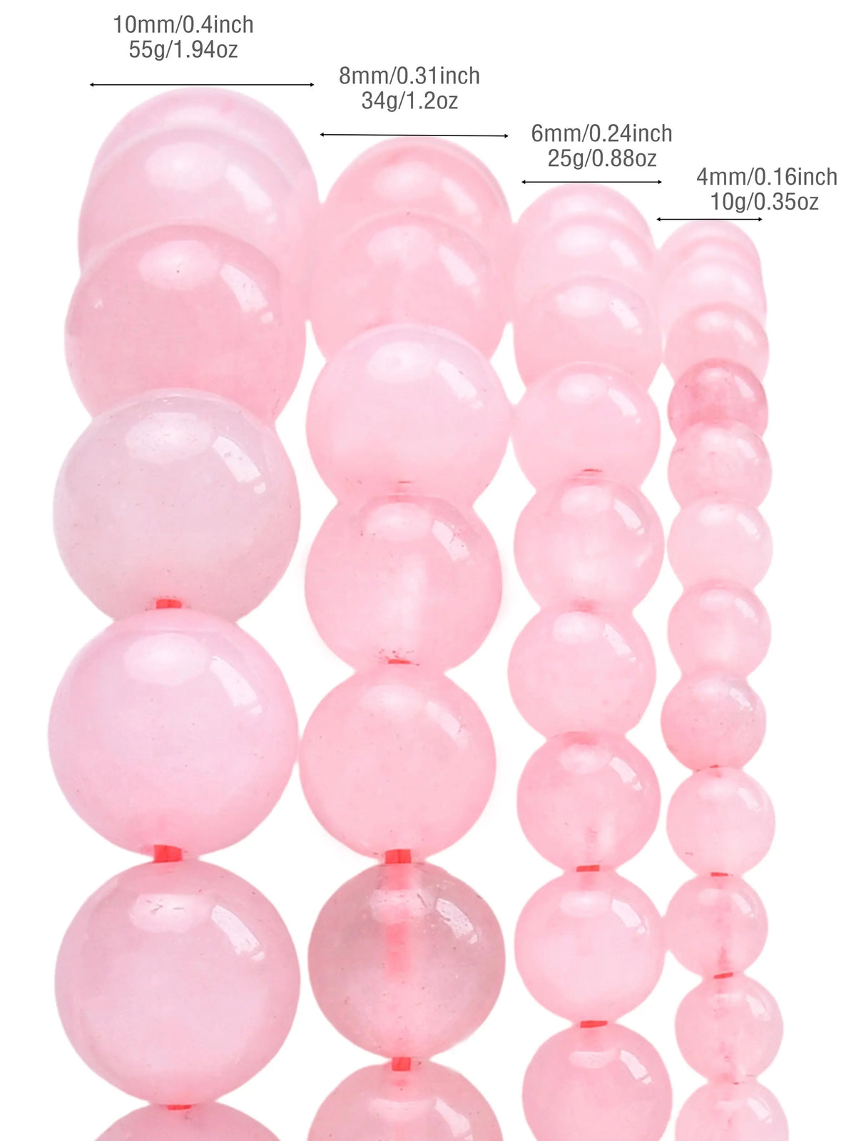 Natural Rose Quartz Round Beads for Jewelry Making, Crystal Beads 4mm to 10mm for DIY Necklaces Bracelets Earrings forjewelry making, Jewelry Making Supplies, Diy Beading Supplies