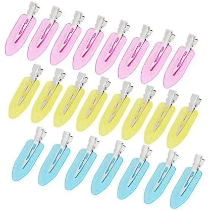24 count Creaseless Hair Clips for Women Makeup, Black//White | No Bend No Crease,  Flat Hair Barrettes for Fixing Bangs Bangs, Finger Waves, Salon Hairstyling Hairdressing