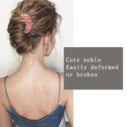KuuGuu 4 PCS Rhinestone Inlaid Flower Hair Comb for Women Girls Floral Hair Side Combs Sparkle Crystals Hair Pin Bridal Wedding Hair Accessories for Christmas, Parties, Prom, Dance