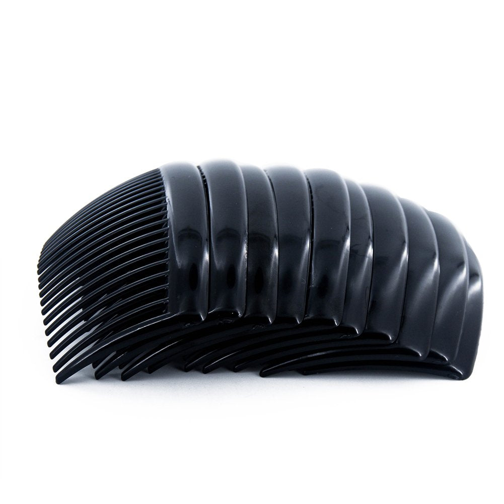 Yeshan 3.2" Plastic Hair Side Comb With Teeth Comb HairPin Clip for women,Black (12pcs)