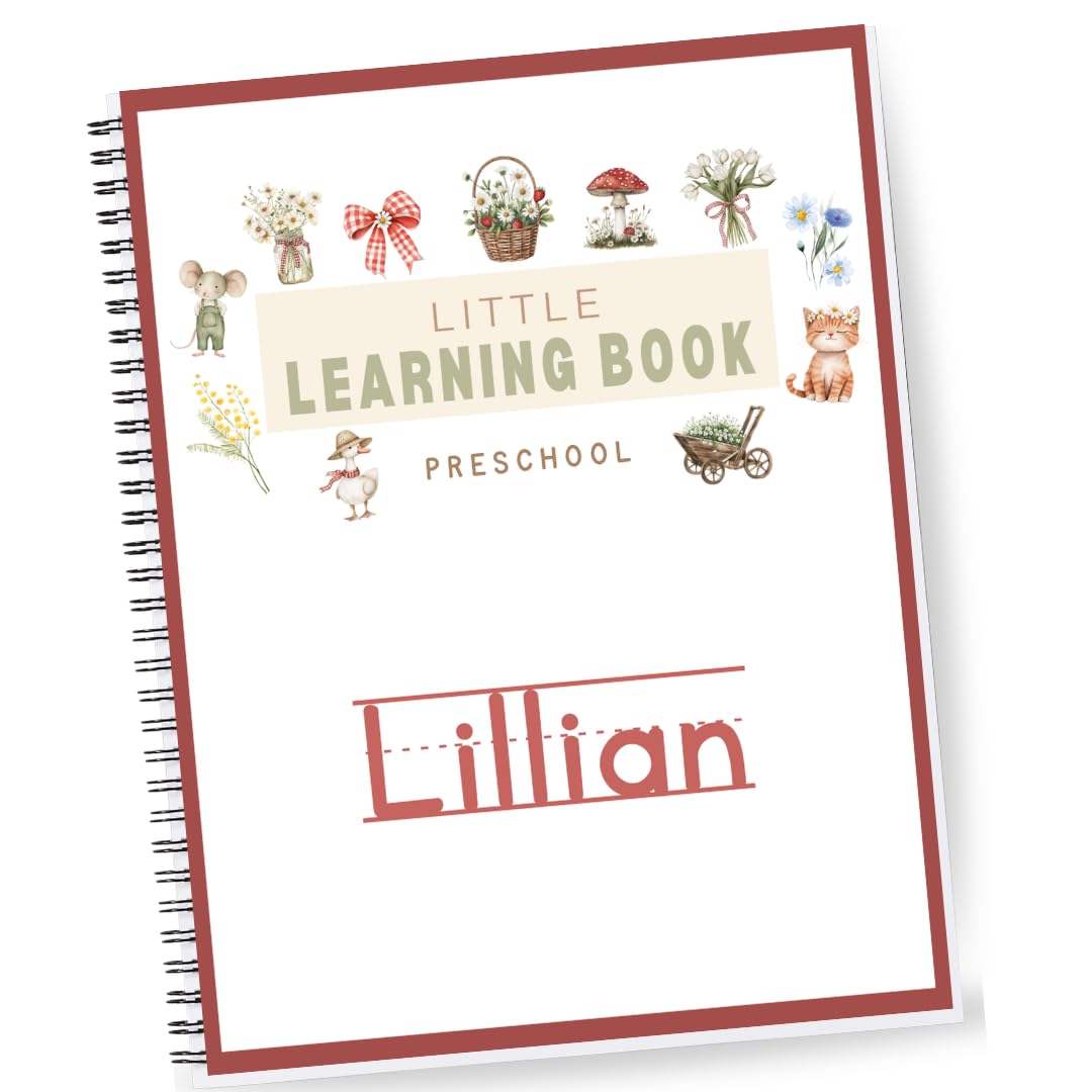 Personalized Preschool Reusable Workbook: Little Learning Book (Animals)