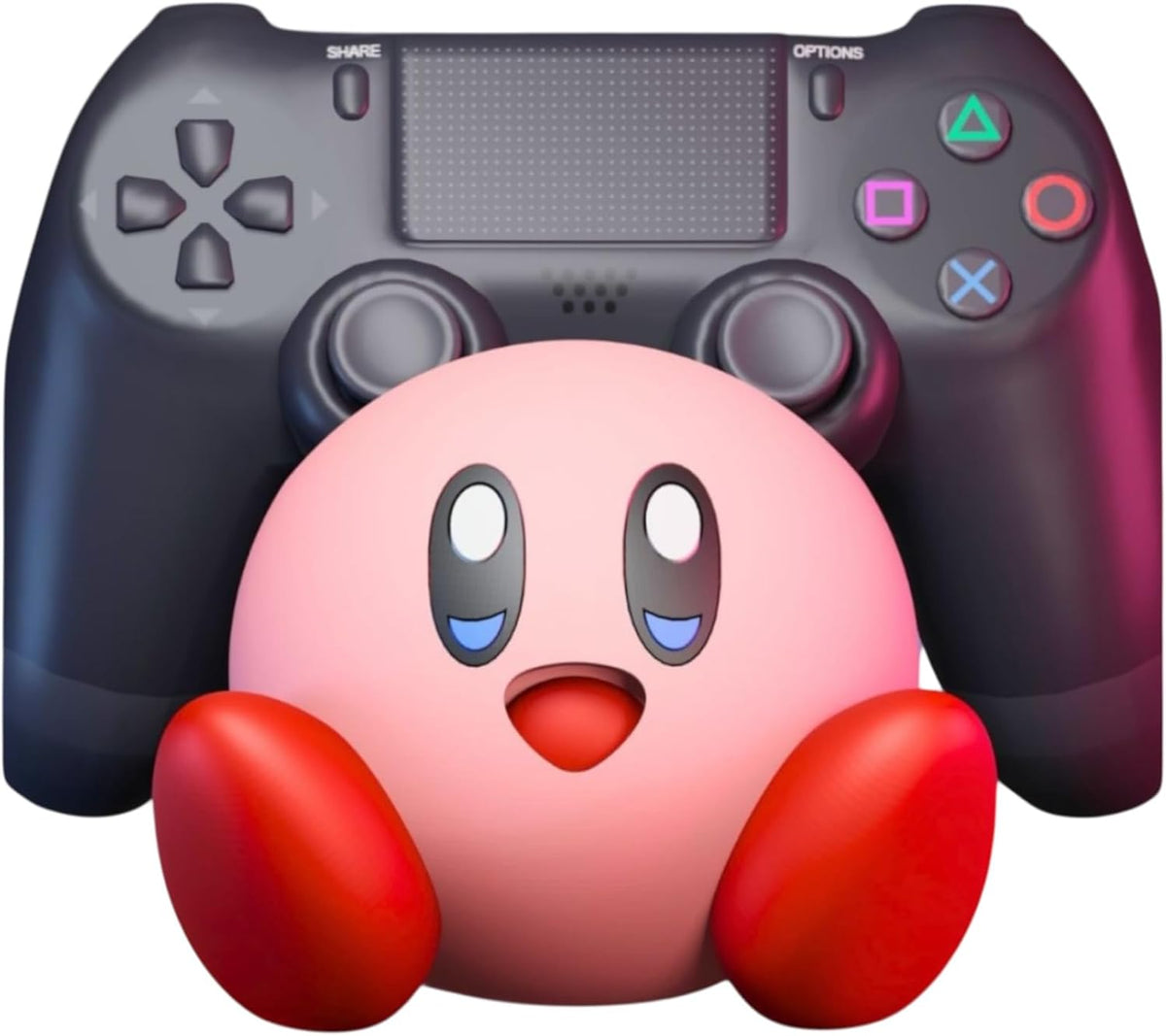 Cute Pink kirb-Inspired Controller Stand | Compatible with PS5, Xbox, PS4, | 3D Printed Holder | Gaming Desk Accessory | Fun Gamer Gift