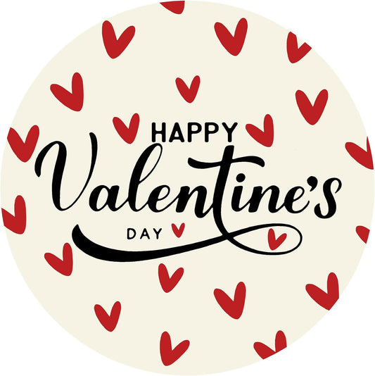 Valentine’s Day Stickers 120Pcs, 2 Inch Round Heart Labels for Kids Classroom Exchange, Happy Valentine’s Day Self-Adhesive Stickers for Treat Bags, Cards, Gifts & Party Favors