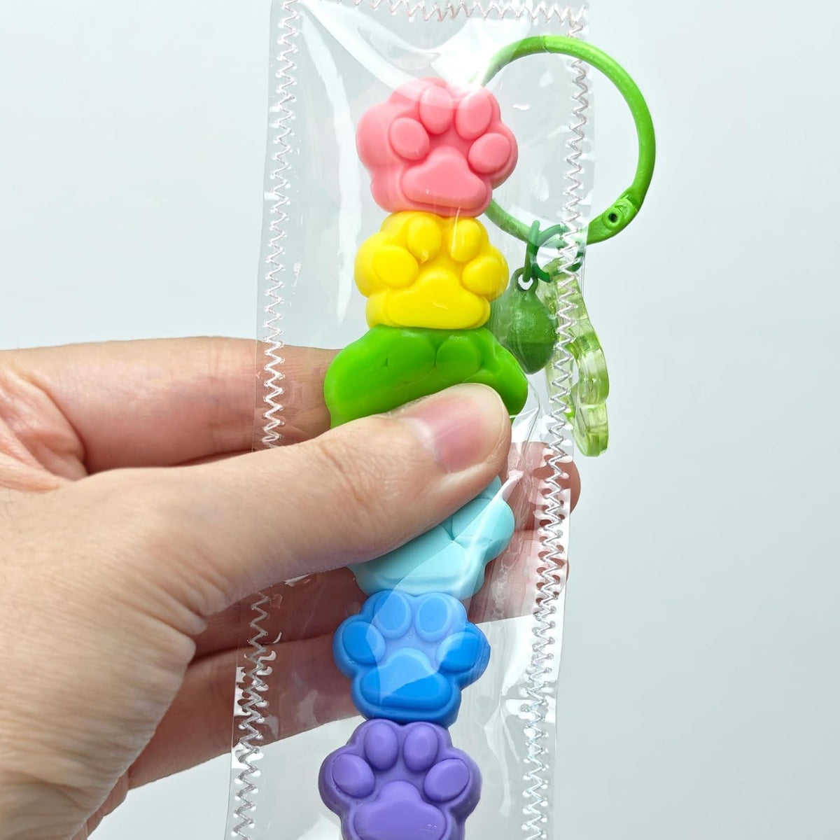 Handmade Rainbow Cat Paw Taba Squishy - Mini Bag Charm Fidget Toy (Cat Paw)