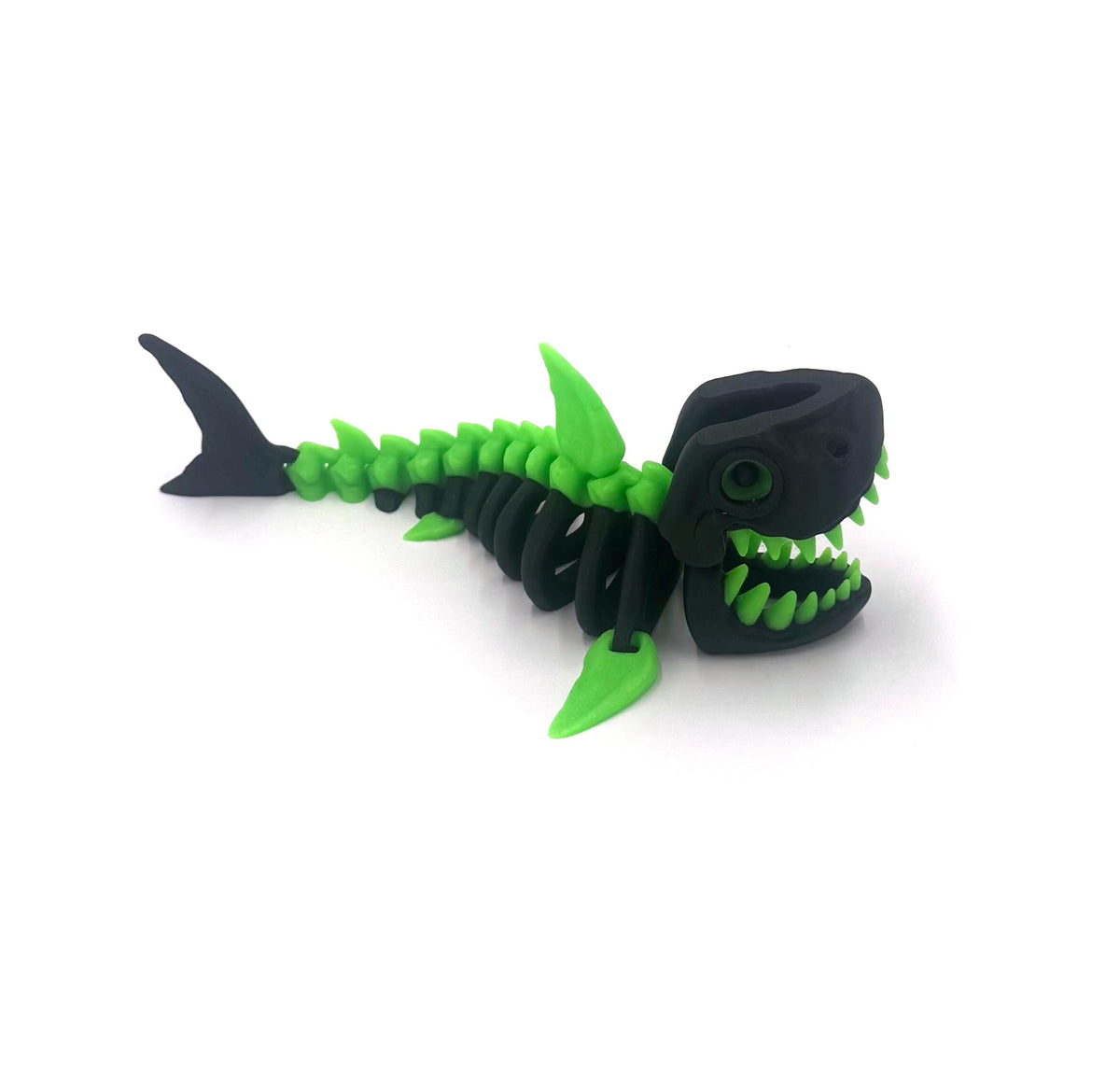 3D Printed Shark Glow in the Dark Red, Blue, or Green (Red)
