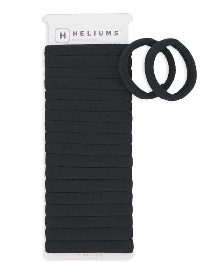 Heliums Soft Hair Ties - No Damage Seamless Nylon Fabric Bands, Stretchy Ponytail Holders for Thin & Thick Hair - Standard 1.5 Inch, Neutrals, 20 Pack