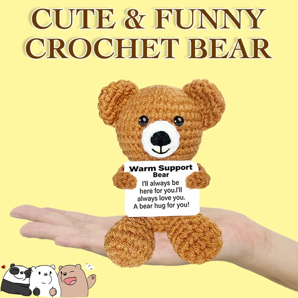 Positive Crochet Animals Bulk with Inspirational Support Messages Cards