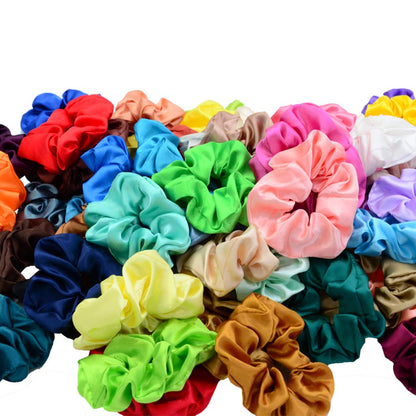 Simnice 60 Colors Silk Large Satin Hair Scrunchies Elastic Hair Bobbles