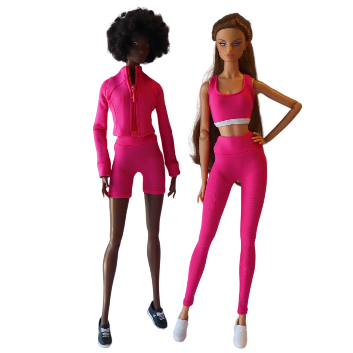 Fashion Doll Blue Yoga Athletic 3-Piece Set with Jacket and Leggings, Includes Sneakers, 1/6 Scale Doll Clothes