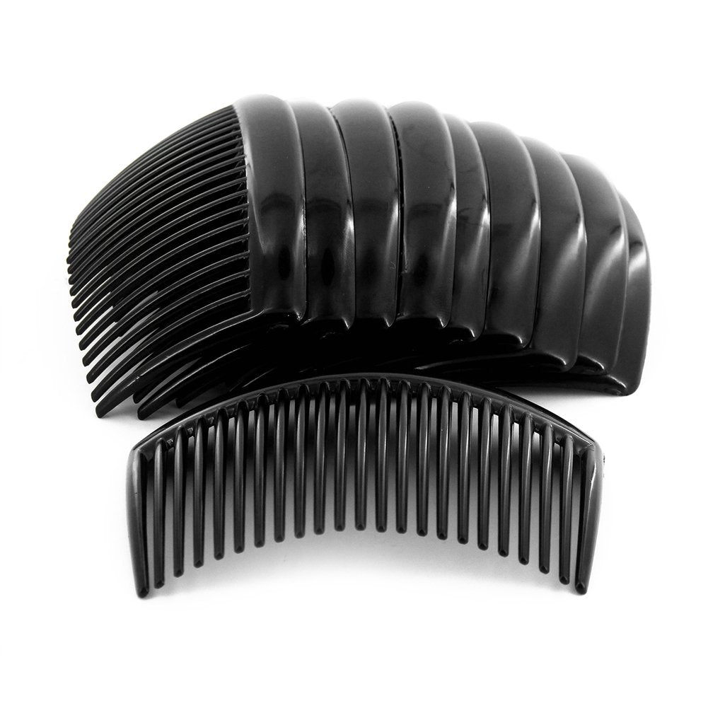 Yeshan 3.2" Plastic Hair Side Comb With Teeth Comb HairPin Clip for women,Brown (12pcs)