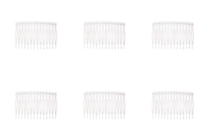 6 Pcs 14 Teeth Hair Side Comb Twist French Vintage 7x5 cm (Dark Brown)