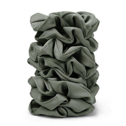 Satin Scrunchies for Women – 8PCS Black Silk Hair Ties – No Crease, Frizz-Free, Gentle Elastic Hair Bands for Thick & Thin Hair, Soft & Stylish Hair Accessories Gifts