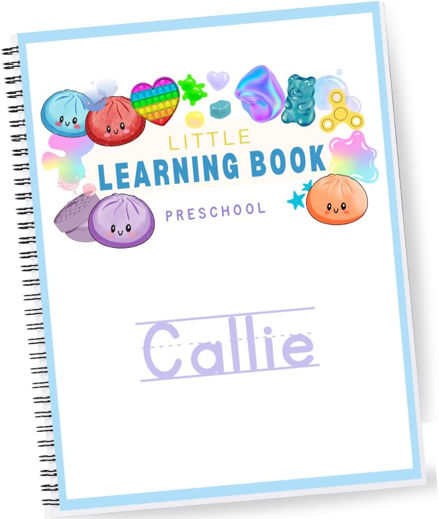 Personalized Preschool Reusable Workbook: Little Learning Book (Animals)