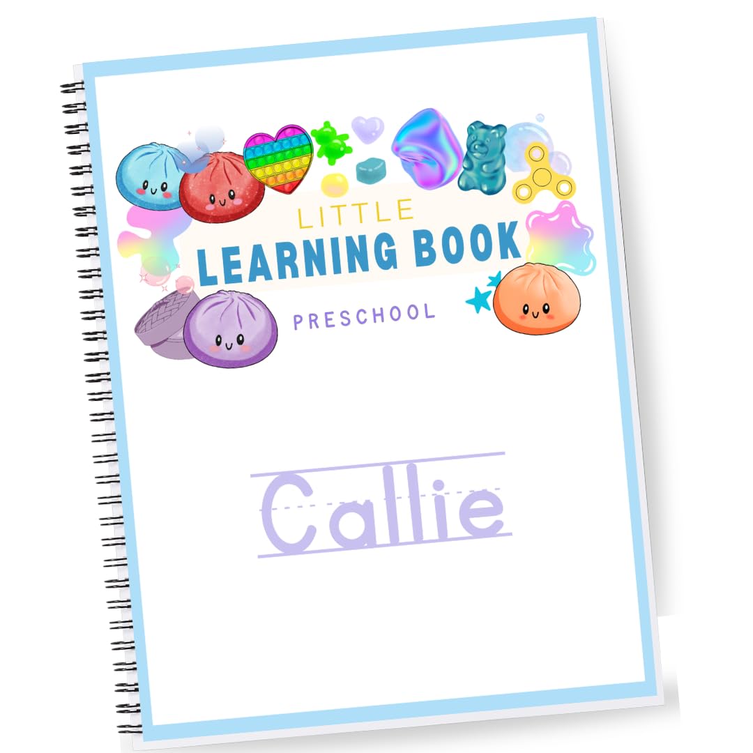 Personalized Preschool Reusable Workbook: Little Learning Book (Animals)
