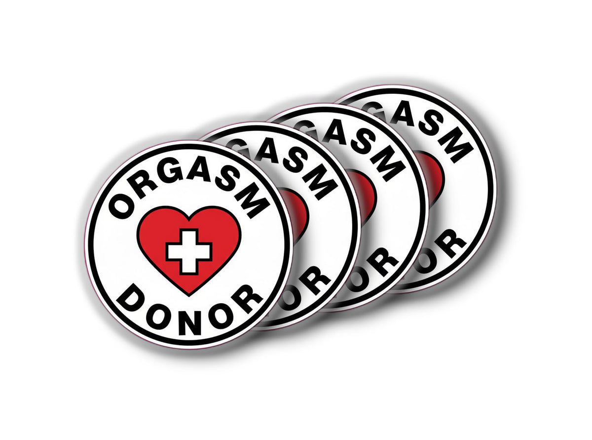 Orgasm Donor Sticker | Humorous Heart Medical Vinyl Decal | Funny Gift for Nurses, Doctors, Healthcare Workers [TTLE]
