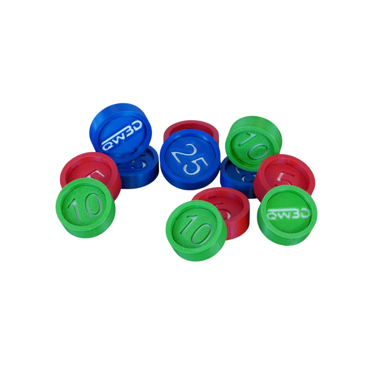 Cash Register Replacement Coins – Made with Eco Friendly Plastic, in The USA – Compatible with Fisher Price Register (Vintage Sets : Red#5|Yellow#10|Blue#25)