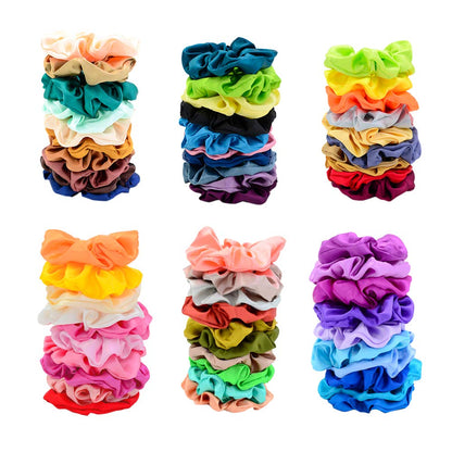 Simnice 60 Colors Silk Large Satin Hair Scrunchies Elastic Hair Bobbles