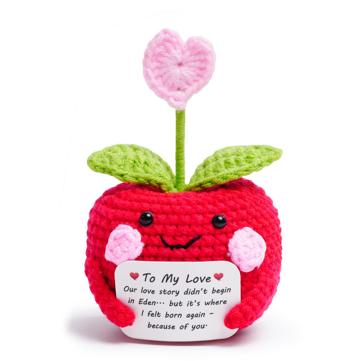 Lenoka Crochet/Valentines Day Gifts for Him Her/Handmade Crochet Apple Wedding Anniversary Birthday Gift for Boyfriend Girlfriend Wife Husband/Romantic Gift for Women Men Couple