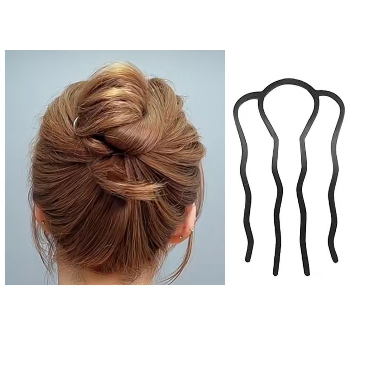8 Piece Metal Hair Fork Clip Hair Side Combs Hair Pins Buns Updo U-Shape French Twist Hair Styling Tool Accessories for Women and Girls Christmas