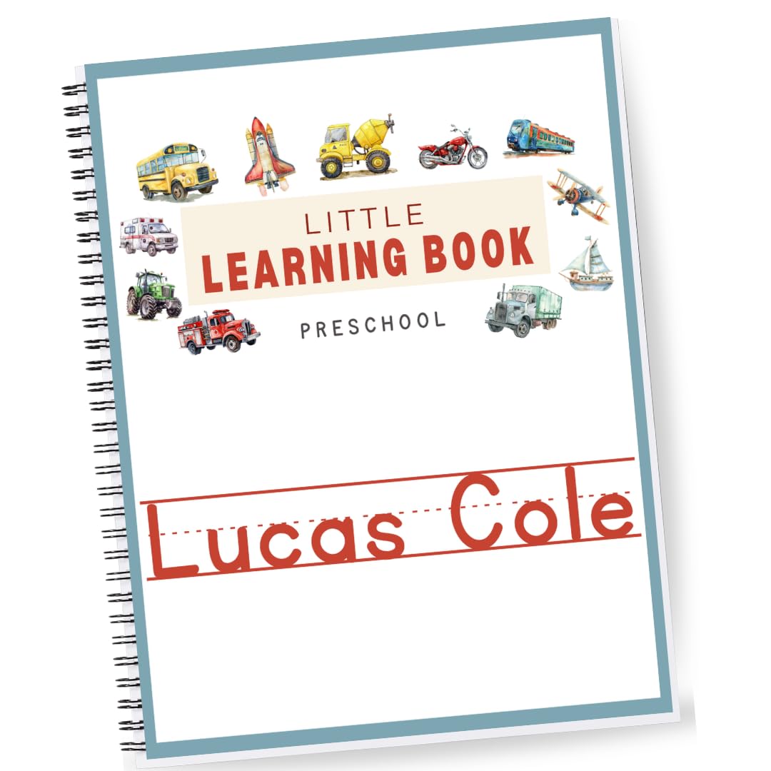 Personalized Preschool Reusable Workbook: Little Learning Book (Animals)