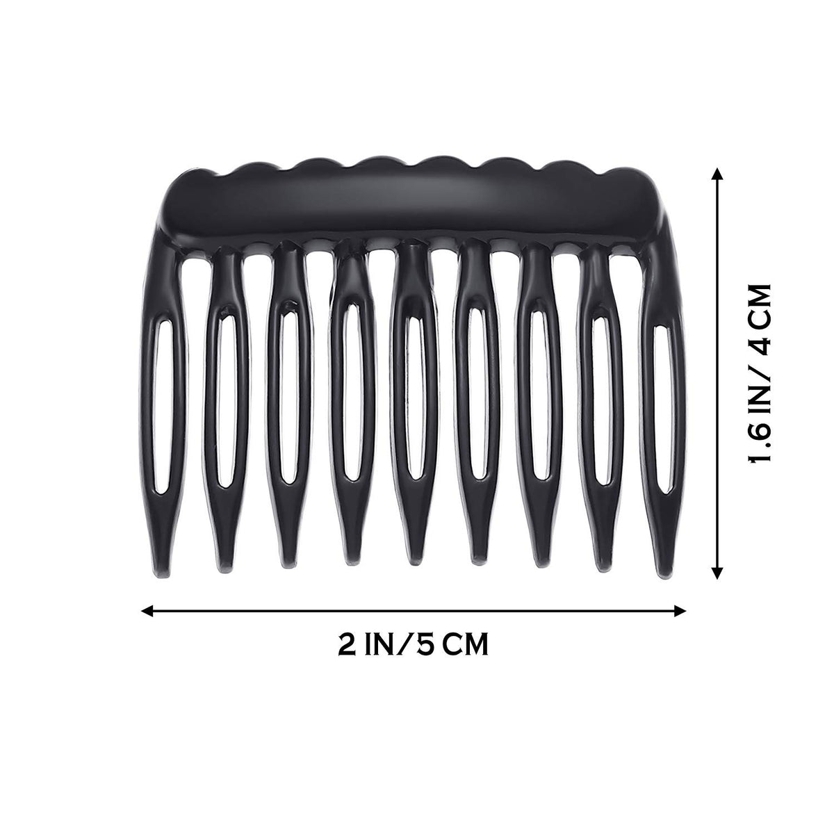 Eboot 24 Pieces Small Hair Comb Side Comb Plastic French Teeth, Black Clear