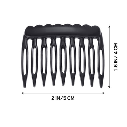 Eboot 24 Pieces Small Hair Comb Side Comb Plastic French Teeth, Black Clear